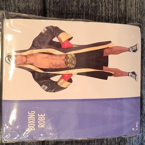 Black Boxing Robe with Gold Trim- Halloween Costume. Never Used.